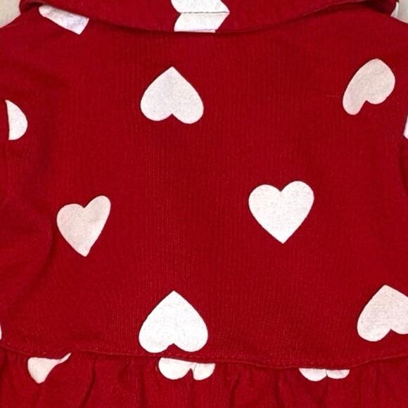 Carter's Jersey Knit Double Breasted Peplum Jacket Baby Girl 6M Red White Hearts - Picture 4 of 8